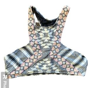 2/$10 Rip Curl Black, White and Pink Printed Halter Bikini Top Size 4
